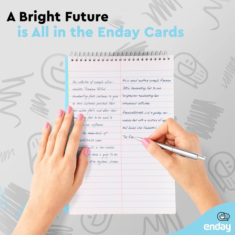 Enday Steno Pads Spiral 6x9 12 Pack, Gregg Rule White Paper, 80 Sheets Steno Notebook for writing in Pink, Purple, Green, Blue, Red, Grey, Multicolor - Image 2